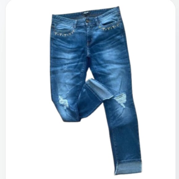 Just cavalli distressed knees blue cotton jeans Embellished Size 30